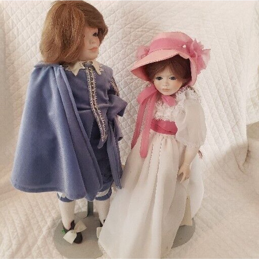 Collectible Porcelain Artist Dolls Pinkie and Blue Boy by Jerri McCloud